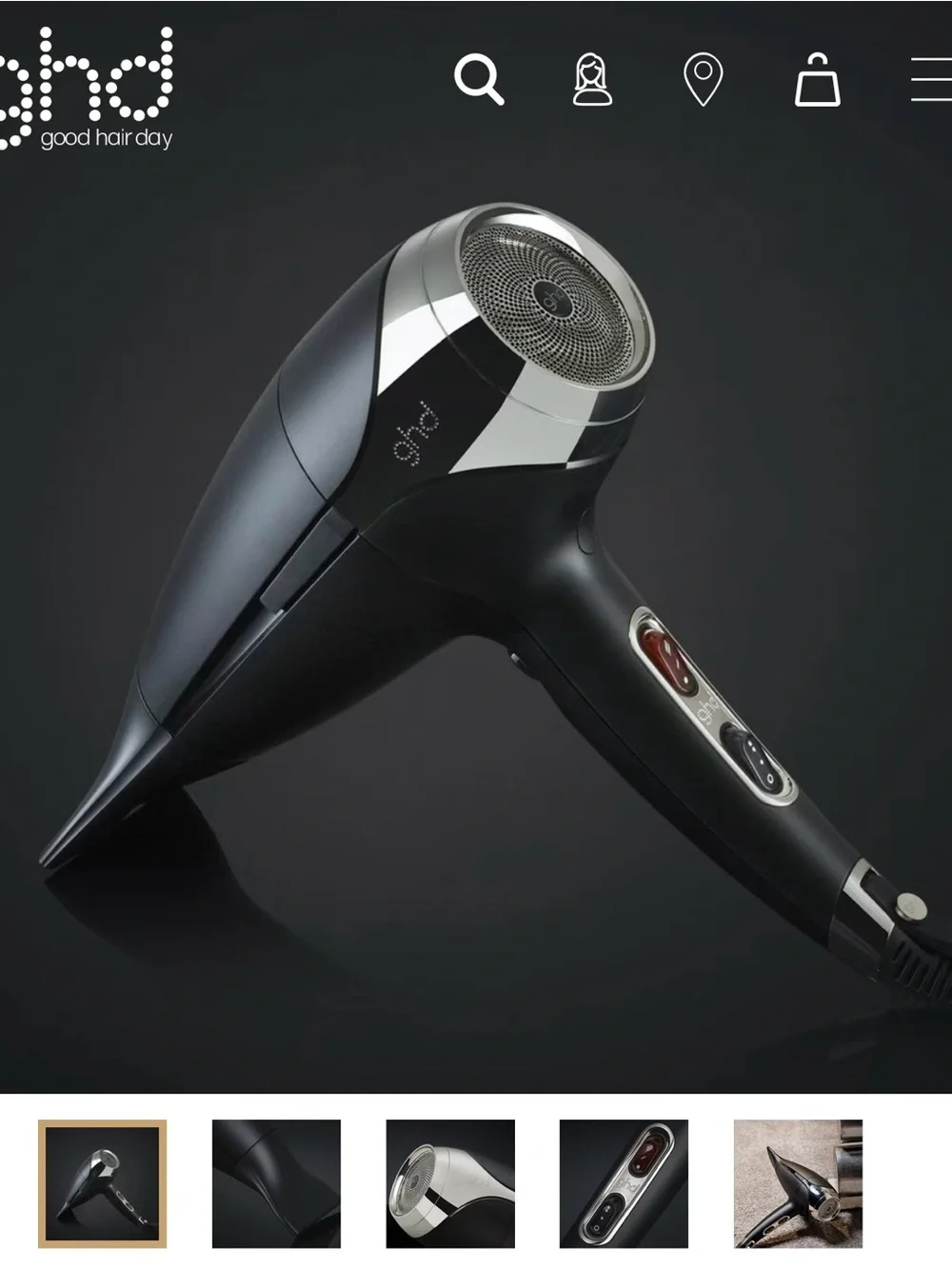 $330. Ghd The Professional Hair Dryer in Matte Black and Gunmetal New Open Box!
